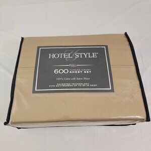 Hotel Style 600 Thread Count Cotton with Sateen Weave Sheet Set – Full